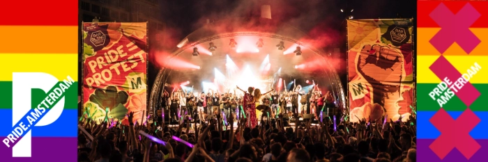 LGBT Closing Party von Pride Amsterdam auf dem Dam Platz in Amsterdam