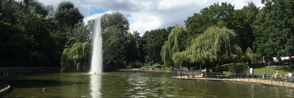 Volkspark Friedrichshain in Berlin - romantic pond