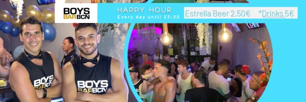 BoysBar BCN - Every day until 9:30 pm Happy Hour in Barcelona