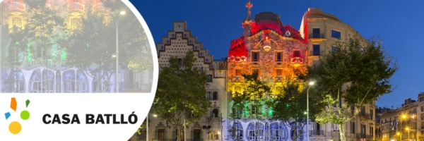 Casa Batlló  Barcelona - Fassade mit den Farben des Regenbogens