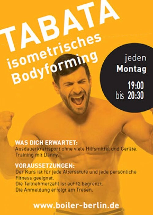 TABATA Isometrisches Bodyforming - Kurs @ Boiler Berlin (jeden Montag)