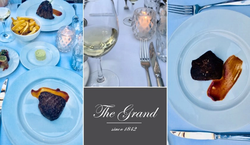 The Grand Dinner - tender steak and exclusive wine list